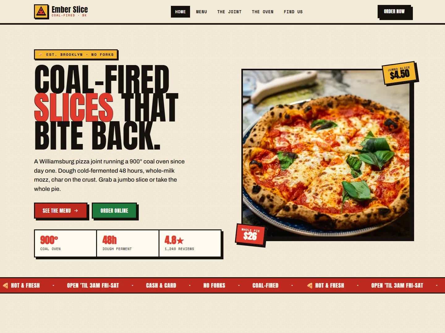 Ember Slice — Coal-Fired Pizza