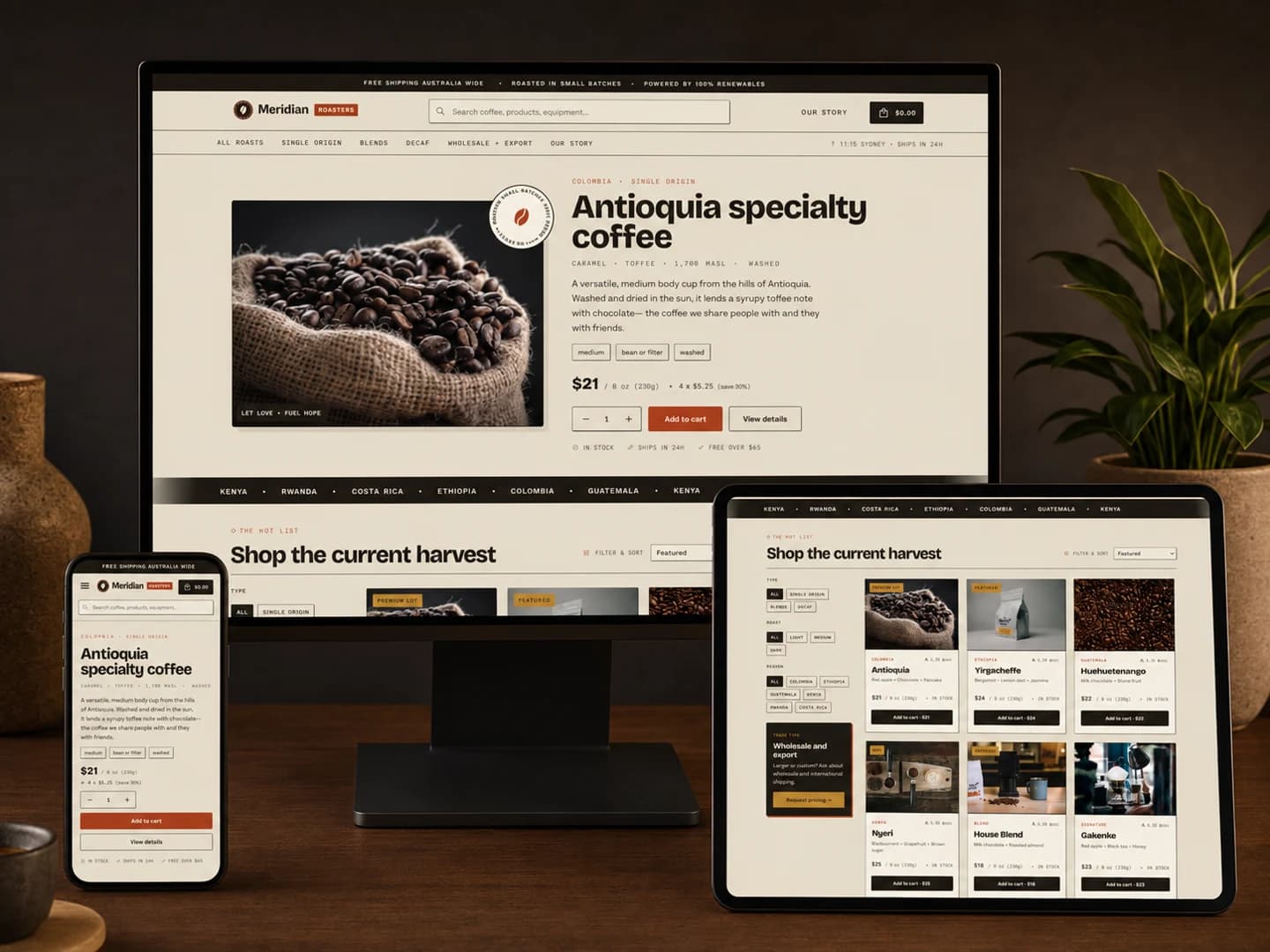 Meridian Roasters — Coffee E-commerce